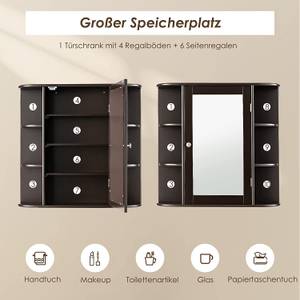 Spiegelschrank Badezimmerspiegel Braun - Holzwerkstoff - 17 x 63 x 65 cm