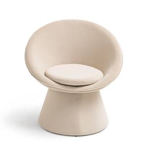 Fauteuil en velours beige Beige - Textile - 64 x 75 x 74 cm