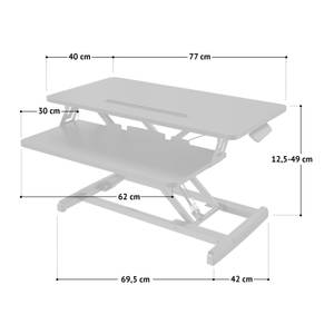 Schreibtischerhöhung BUSAN Schwarz - Metall - 77 x 49 x 65 cm