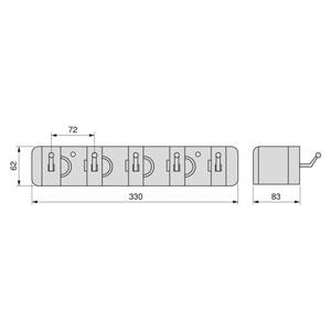 Aufhängesystem für Besen und Mopps Grau - Kunststoff - 12 x 10 x 19 cm