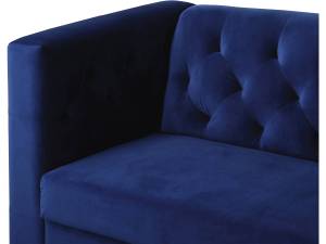 Festes Samtsofa "Bruce" - 196 x 76 x 82 Blau