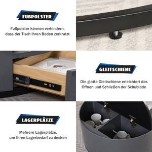 Couchtisch MARBZoom (2er Set) Schwarz - Grau - Holzwerkstoff - Metall - Kunststoff - 70 x 40 x 70 cm