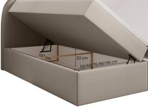 Boxspringbett ZEN mit Bettkasten Beige - Breite: 180 cm - H4