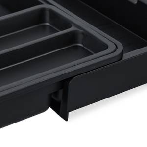 Range-couverts extensible en noir Noir - Matière plastique - 24 x 7 x 32 cm