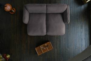 DAVITO Big canapé en cuir Gris - Cuir véritable - Bois massif - 280 x 88 x 180 cm