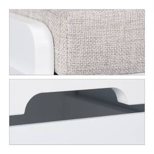 Sitzbank mit 2 Körben weiß Grau - Weiß - Holzwerkstoff - Kunststoff - Textil - 72 x 44 x 35 cm