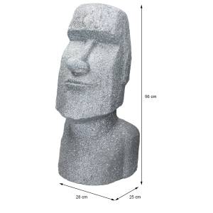 Moai Rapa Nui Kopf Figur 28x25x56cm Grau Grau - Kunststoff - 19 x 54 x 27 cm