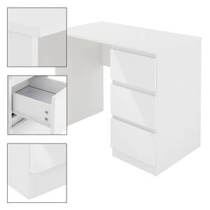 Schreibtisch mit 3 Schubladen 90x76x50cm Weiß - Holzwerkstoff - 50 x 76 x 90 cm
