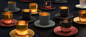 Espresso-Set Cosmo Collect 2-teilig Gold - Grau - Glas - 12 x 7 x 12 cm