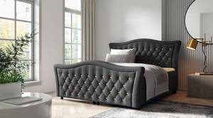 Boxspringbett GLOSSIO Graphit - Breite: 170 cm