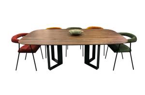 Table slim Marron - Bois massif - Bois/Imitation - 220 x 75 x 115 cm