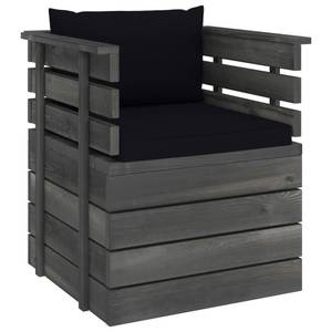 Gartensitzgruppe K5432(7-tlg) Schwarz - Massivholz - 72 x 65 x 70 cm