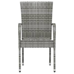 Garten-Essgruppe (3-teilig) 3013183 Grau - Kunststoff - Polyrattan - 45 x 45 x 45 cm