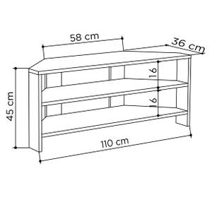 Tv - Lowboard THALES -  Weiß Weiß