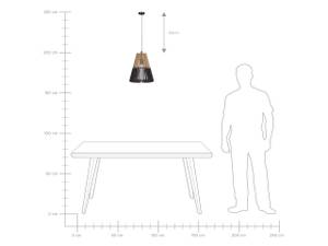 Lampe suspension CAVALLA Noir - Marron - Bois manufacturé - 30 x 35 x 30 cm