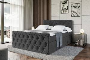 Boxspringbett AMAY KING Schwarz - Breite: 180 cm