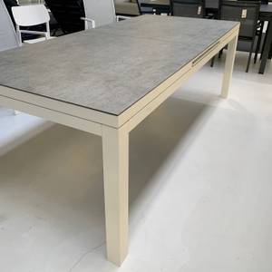 Table de jardin à rallonge Conte Blanc - Céramique - 160 x 76 x 90 cm