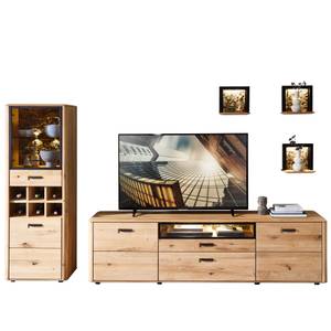 Wohnwand Morena 23 mit LED Braun - Massivholz - Holzart/Dekor - 295 x 187 x 45 cm