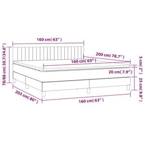 Boxspringbett 3017265-20 Dunkelgrau - Breite: 160 cm