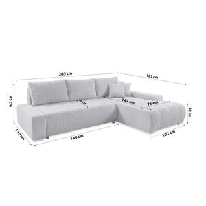 Ecksofa Eckcouch Tragel L Form Sofa Hellgrau - Ecke davorstehend rechts