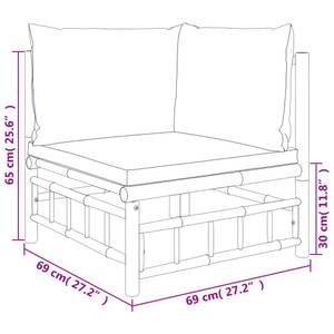 Garten-Lounge-Set 3028492-28 (9-teilig) Weiß - Bambus - 69 x 65 x 69 cm