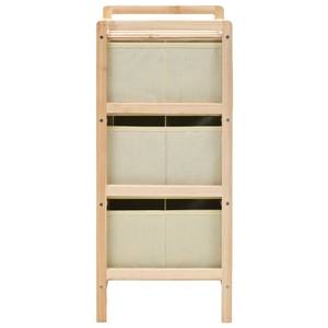 Étagère de stockage 296014-1 Beige - Bois massif - Textile - Bois/Imitation - 32 x 60 x 26 cm