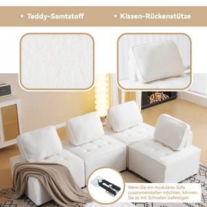 2-Sitzer Modulsofa TEDDYKiss (2er Set) Weiß - Breite: 152 cm