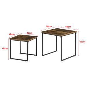 Lot de 2 tables Töreboda gigognes Marron - Bois manufacturé - 50 x 50 x 50 cm