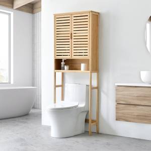 Toilettenschrank Geta Braun - Bambus - 66 x 170 x 23 cm