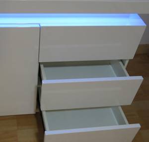 Sideboard Osim - Weiß Weiß - Holzwerkstoff - Kunststoff - 150 x 80 x 40 cm