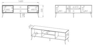 Lowboard GOLDIN Weiß - Holzwerkstoff - 160 x 54 x 40 cm