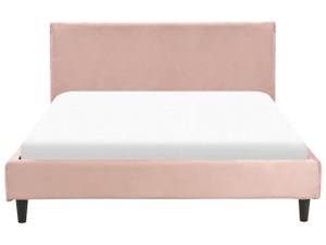 Lit double FITOU Chêne foncé - Rose foncé - Largeur : 170 cm