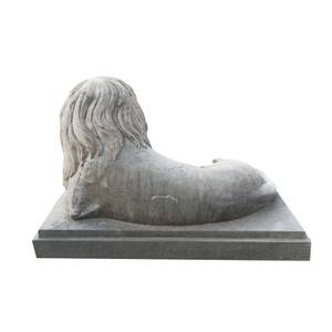 Statue ancienne - COUPLE DE LIONS Gris - Pierre - 90 x 101 x 160 cm