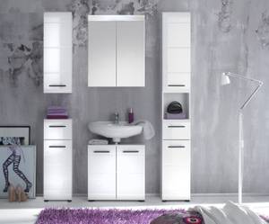 Armoire de toilette SkinGloss Bad Blanc - En partie en bois massif - 30 x 77 x 23 cm