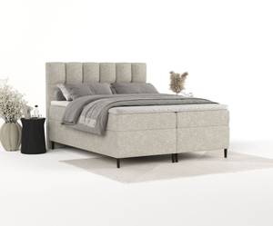 Premium Boxspringbett Ombre Beige - Grau - Breite: 200 cm