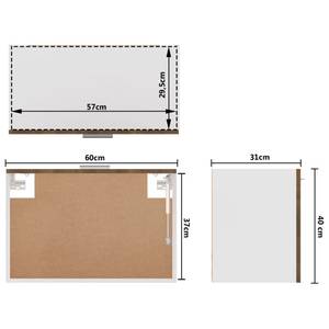 Hängeschrank 3016496-7 Braun - Eiche Dunkel - 60 x 40 cm