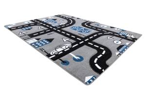 Kinderteppich Petit City Stadt Straßen Grau - Kunststoff - Textil - 280 x 1 x 370 cm