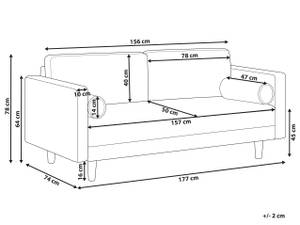 3-Sitzer Sofa NURMO Braun - Eiche Dunkel - Taupe