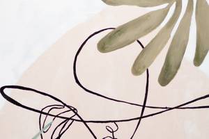 Tableau peint Thoughts of Desire Beige - Blanc - Bois massif - Textile - 60 x 90 x 4 cm