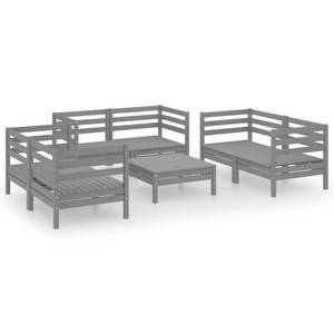 Garten-Lounge-Set Grau - Massivholz - Holzart/Dekor - 64 x 29 x 64 cm