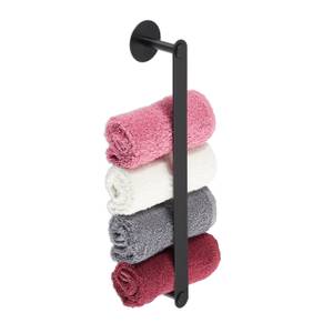 Porte-serviettes noir sans perçage Noir - Métal - 6 x 41 x 7 cm