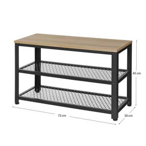 Schuhbank Braun - Holzwerkstoff - Metall - 73 x 45 x 30 cm