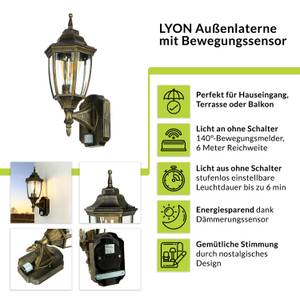 Wandlampe LYON Gold - Graumetallic - Silber / Grau - Silbergrau - Höhe: 35 cm