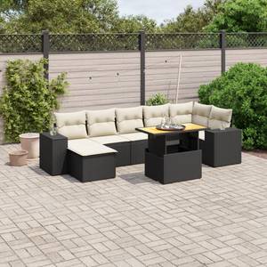 Gartensitzgruppe K3420(8-tlg) Schwarz - Massivholz - 69 x 62 x 62 cm