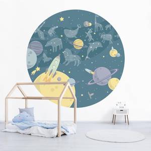 Planeten mit Sternzeichen und Raketen 175 x 175 cm