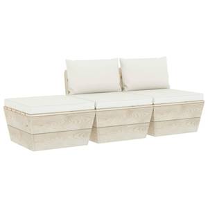 Garten-Lounge-Set (3-teilig) 3016490-4 Weiß - Holzwerkstoff - Holzart/Dekor - 60 x 30 x 60 cm