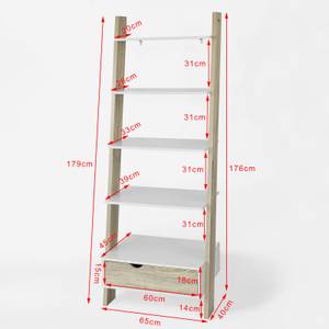 Bücherregal FRG112-WN Braun - Holzwerkstoff - 65 x 176 x 40 cm