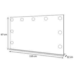 Spiegel MADA ELITE LED Weiß - Holzwerkstoff - 110 x 67 x 12 cm