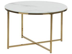 Table basse QUINCY Doré - Blanc - Verre - 70 x 45 x 70 cm