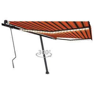 Auvent rétractable 3007209-3 Marron - Orange - Métal - 450 x 300 x 450 cm